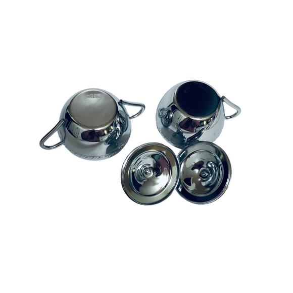 Vintage Irvanware Silver Etched Creamer Sugar Dish With Tray - Picture 8 of 8